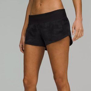 Lululemon Speed Up Low-Rise Lined Short - Black Camo, 2.5"